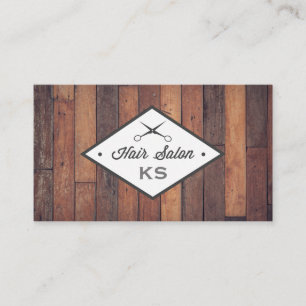 Holzplatte Hair Stylist Salon Visitenkarte