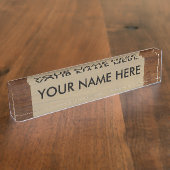 Holzplatte Schlichte Textur Lumber Namensplakette (Seite)