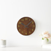 Holzplatte Schlichte Textur Lumber Runde Wanduhr (Zuhause)