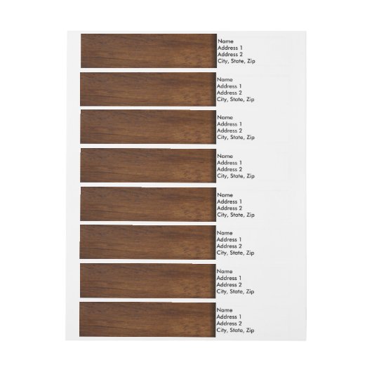 Holzplatte Schlichte Textur Lumber Rundum-Adressaufkleber (Bogen)