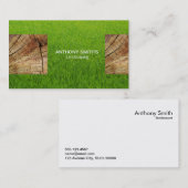 Holzplatte und Rasenschnitt Visitenkarte (Vorne/Hinten)