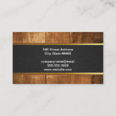 Holzplatten | Black Leather Gold Trim Visitenkarte (Rückseite)