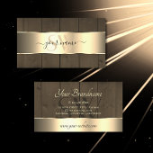 Holzplatten Braunes Holzkörnchen Monogramm Gold De Visitenkarte