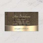 Holzplatten Braunes Holzkörnchen Monogramm Gold De Visitenkarte (Rückseite)