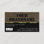 Holzplatten dunkelbraunes Holzkörnchen mit Monogra Visitenkarte (Rückseite)