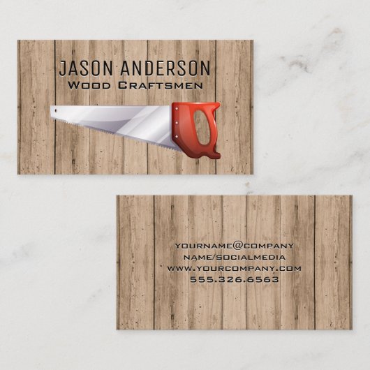 Holzplatten | Handsäge Visitenkarte (Vorne/Hinten)