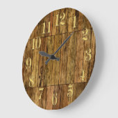 Holzplatten Holzpaneeleffektklemme Große Wanduhr (Winkel)