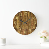 Holzplatten Holzpaneeleffektklemme Große Wanduhr (Zuhause)
