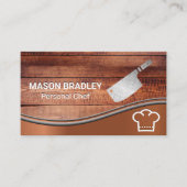 Holzplatten | Koch Hat und Knife Visitenkarte (Vorderseite)