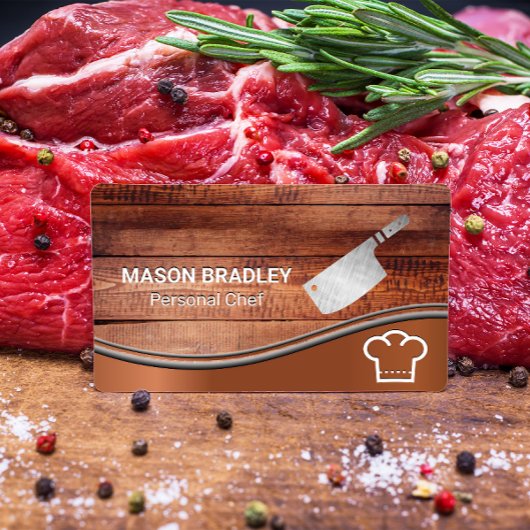 Holzplatten | Koch Hat und Knife Visitenkarte