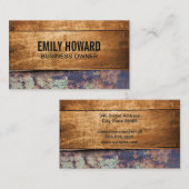 Holzplatten | Rostmetall Visitenkarte (Vorne/Hinten)
