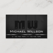 Holzplatten Schwarz-Holz-Körner Look Weiße Monogra Visitenkarte (Vorderseite)