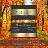 Holzplatten Schwarz-Holz-Körner und Gold-Dekoratio Visitenkarte