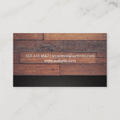 Holzplatten | Schwarze Textur Visitenkarte (Rückseite)