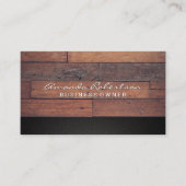 Holzplatten | Schwarze Textur Visitenkarte (Vorderseite)