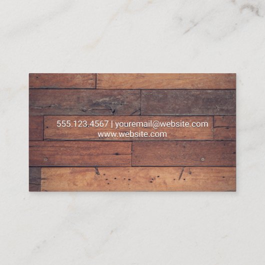 Holzplatten Visitenkarte (Rückseite)