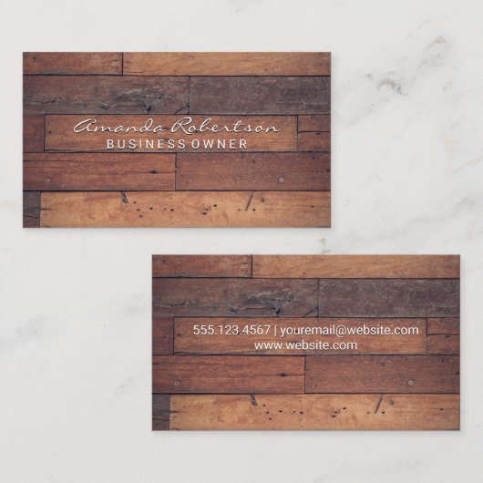 Holzplatten Visitenkarte (Vorne/Hinten)