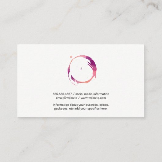 Holzplatten | Weinstein Visitenkarte (Rückseite)