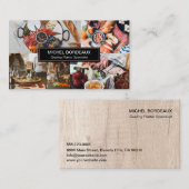 Holzplatter Foto Collage Grazing Catering Visitenkarte (Vorne/Hinten)