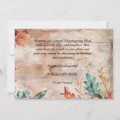 Holzpumpen und Blätter Glückliches Erntedankfest Feiertagskarte (Rückseite)