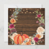 Holzpumpenorange fällt in Liebe Brautparty Einladung (Rückseite)