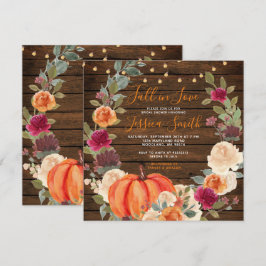 Holzpumpenorange fällt in Liebe Brautparty Einladung