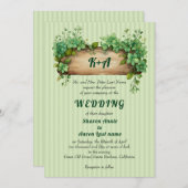 Holzrahmen aus Vinage mit Initialen Frühjahrsheira Einladung (Vorne/Hinten)