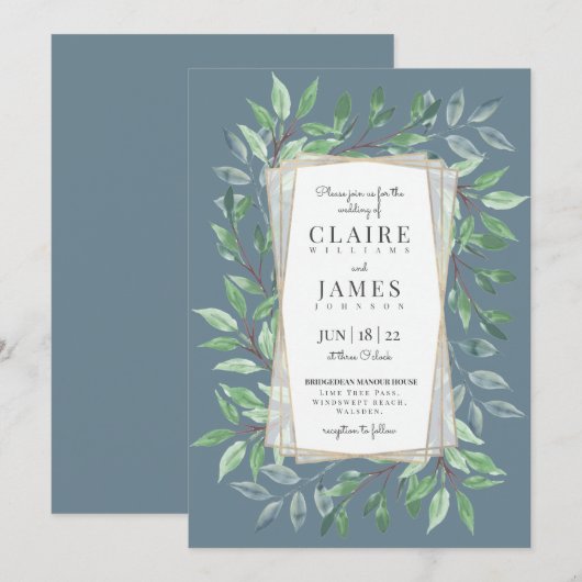 Holzrahmen Einladung (Vorne/Hinten)