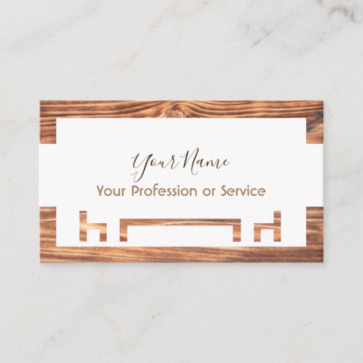 Holzrahmen für Innenarchitektur und Möbel! Visitenkarte (Vorderseite)