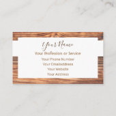 Holzrahmen für Innenarchitektur und Möbel! Visitenkarte (Rückseite)