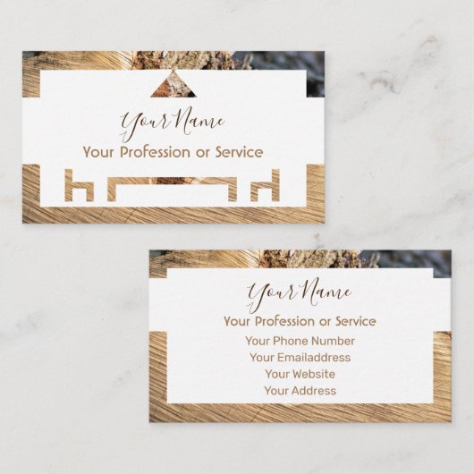 Holzrahmen für Innenarchitektur und Möbel! Visitenkarte (Vorne/Hinten)