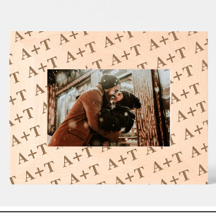 Holzrahmen mit eingraviertem Monogramm-Muster für  Geätzte Rahmen