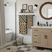 Holzrahmen und Stern Badhandtuch Set