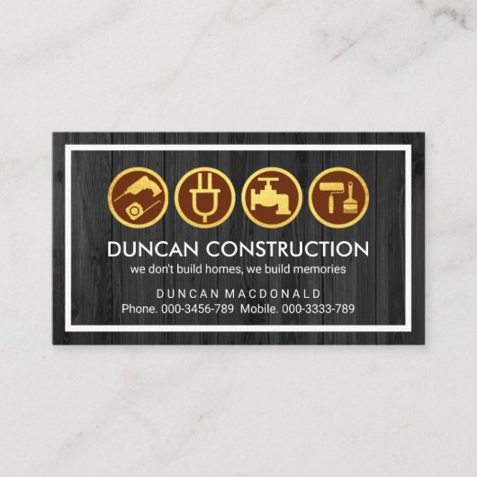 Holzrahmen Visitenkarte (Vorderseite)