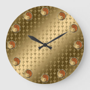 Holzratte Große Wanduhr