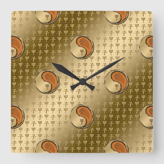 Holzratte Quadratische Wanduhr (Vorderseite)