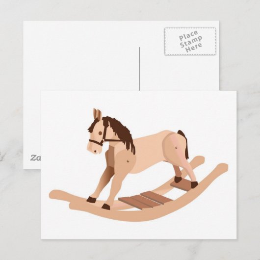 Holzrockpferd Postkarte (Vorne/Hinten)