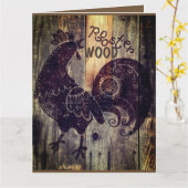 HOLZROOSTER BIRTHDAY KARTE (Gelbe Blume)