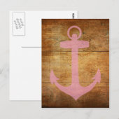 Holzrosa Anker Postkarte (Vorne/Hinten)