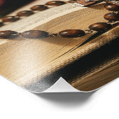 Holzrosary mit Jesus am Kreuz Fotodruck (Ecke)