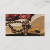 Holzrosary mit Jesus am Kreuz Visitenkarte (Rückseite)