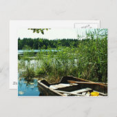 Holzruderboot Postkarte (Vorne/Hinten)