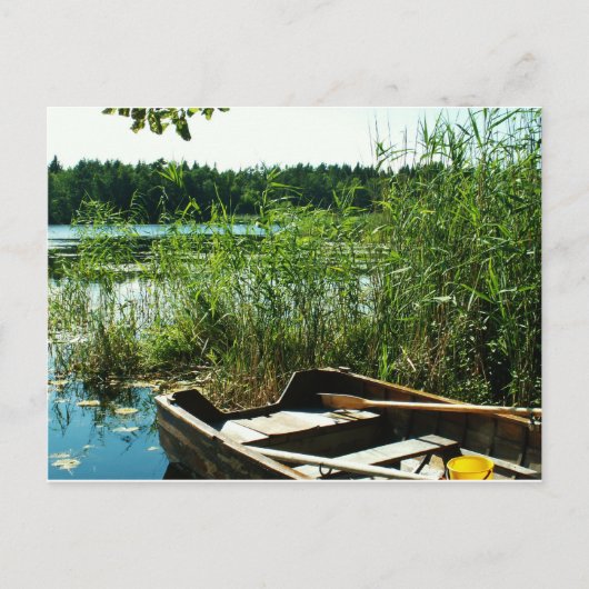 Holzruderboot Postkarte (Vorderseite)