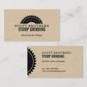 Holzsäge Stump Grinding Tan Black Woodgrain Visitenkarte (Vorne/Hinten)