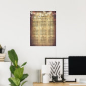 Holzsaitenkarte leuchtet rustikal poster (Heimbüro)