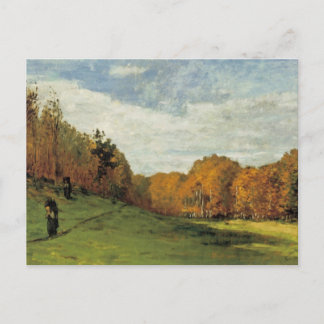 Holzsammler am Rande des Waldes Postkarte