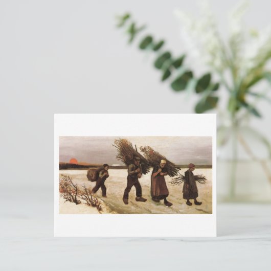 Holzsammler im Schnee Van Gogh Fine Art Postkarte (Stehend Vorderseite)