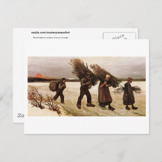 Holzsammler im Schnee Van Gogh Fine Art Postkarte (Vorne/Hinten)