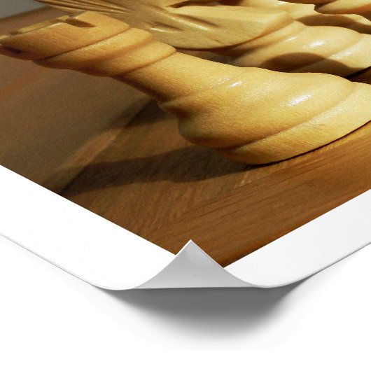 Holzschach-Set-Poster Poster (Ecke)