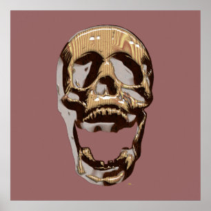 Holzschädel Poster